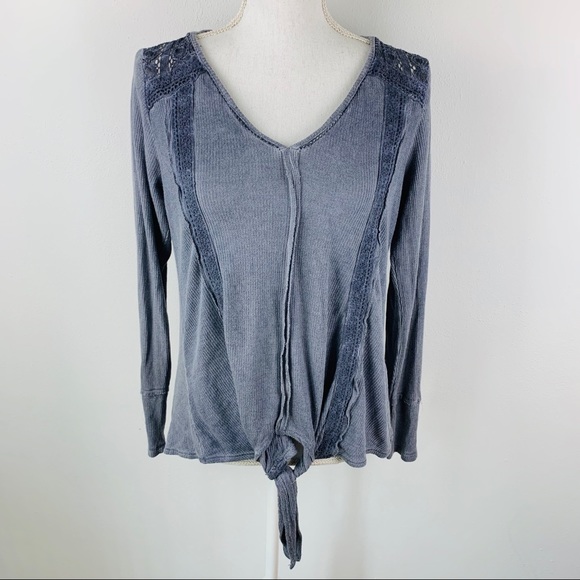 Knox Rose Tops - Knox Rose Bohemian Lace Cute Long Sleeve Shirt M